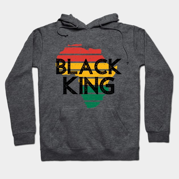 Black King Africa Caribbean Rasta Reggae Colors Hoodie by Yaad Man